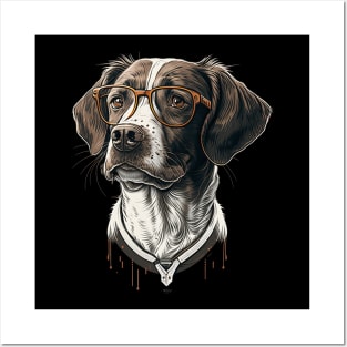 Pointer dog hipster Posters and Art